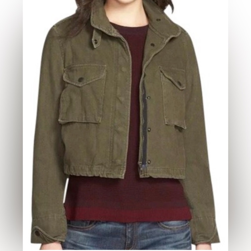 Rag & Bone cropped jacket, Green, Size small